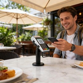 Soporte para Máquina POS | Soporte de Montaje con de 360 Grados | Portalector Ergonómico para Tarjetas de Crédito,para Terminal de Pago Lector de Tarj