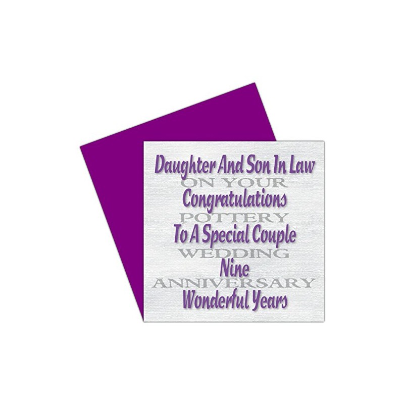 Daughter & Son In Law 9th Wedding Anniversary Card –