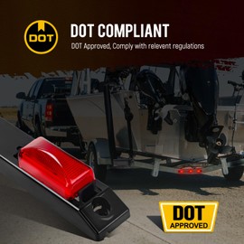 Partsam [DOT Approved] 17" Inch Red LED Truck Trailer Identification Light Bar, Waterproof Sealed 3 Lights Bar 12V Replacement for F150 F250 F350 RAM 1500 2500 3500 Silverado Sierra