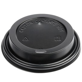 Choice 100 Disposable Black Hot Cup Lids, Hot / Cold Drink, Coffee Cups, Tea