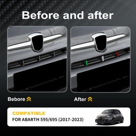 KUNGKIC Hard Carbon Fibre Front Grille Insert Trims Stripes Grills Cover for Abarth 595/695 2017-2023 Exterior Decoration Accessories, Gift, Italian Colour