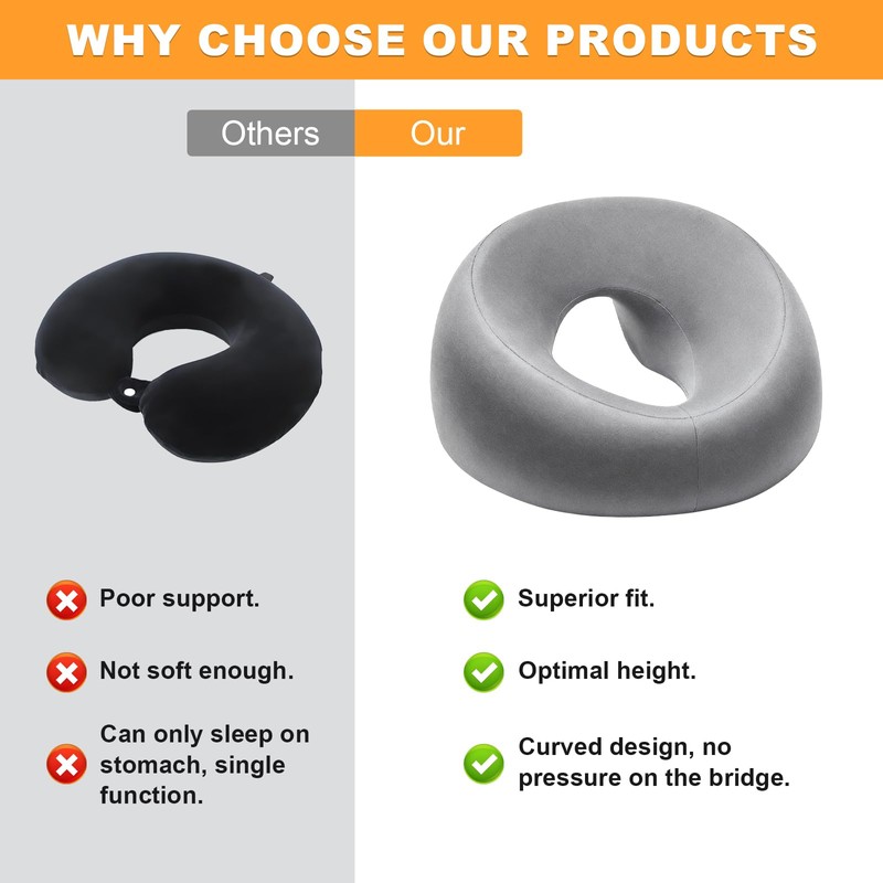 Vrexziy Massage Headrest for the Bed, Face Down Pillow, Ergonomic