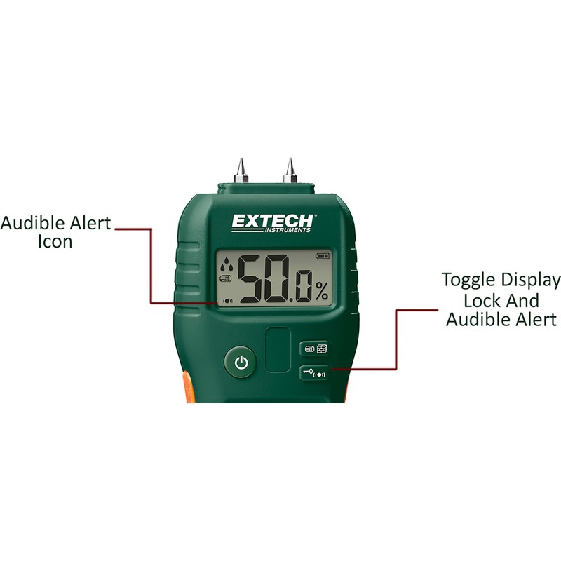 Extech MO55 Combination Pin Pinless Moisture Meter Accurate Non‑Invasive and Destructive