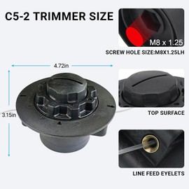 3 Pack C5-2 Trimmer Heads for Stihl FS38 FS40 FS45 FS46 FS50 FSE60 FSE71 FSE81 – Compatible with 4006 710 2106 & 4006 710 2103 – Includes M8 x 1.25 LHF Bolt, Works with .080” .095” .105” Line