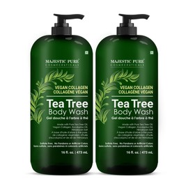Majestic Pure Tea Tree Body Wash  Formulado para combatir la piel seca y escamosa, calma, nutre e hidrata las zonas irritadas, agrietadas, problemas  