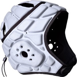 COOLOMG Head Guard Helmet Sports Training Rugby Football Goalkeeper Goalkeeper Head Protector Support Adjustable Grey