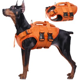 Kuoser Dog Life Jacket High Flotation, Reflective Dog Life Vest for Swimming Boating, Adjustable Small Medium Large Dog lifejacket, Lightweight Dog Life Preserver Rescue Handle Spring Summer Pool