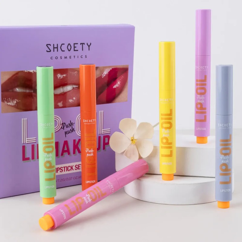 Shcoety Cross-border Press Lipstick Set Solid Water Gloss Li