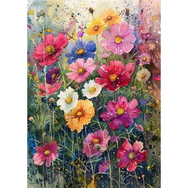 MEIYUDA Diamond Painting Adult Diamond Pictures Flowers and Plants, 5D DIY Diamond Painting Pictures, Diamond Painting Set, Craft Set, Adults Children Painting Embroidery for Home Wall Decor 30 x 40