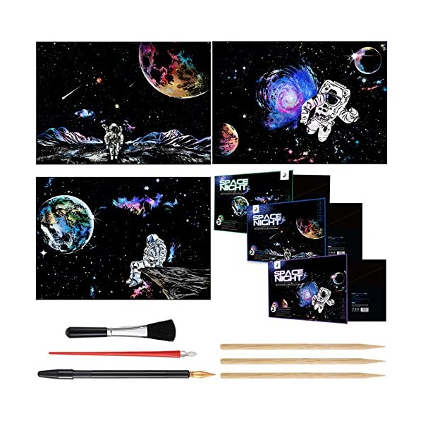 Scratch Painting Rainbow Scratch Art for Kids, Crafts for Adults