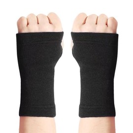 Compression Wrist Support Sleeves with Palm Brace - Carpal Tunnel Relief for Everyday & Fitness Sports Healthcare Tool Black - Color: Black Large