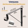 Yarssihha 6 Pack Closet Rod Bracket, Wall Mounted Closet Shelf