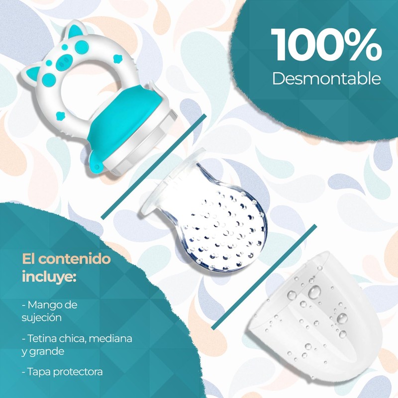 Chupón Para Fruta Y Papilla con Seguro Y Tapa Dibujos