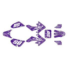 Kalair GFX Graphics Kit for Honda CRF50 (All Years) SNAGGED Series Purple 16 Mil - Dirt pit bike motorcycle stickers, dirtbike racing automotive decal motocross accessories no-plastics