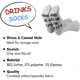 TSOTMO Drinks Gift Drinks Merch Novelty Socks Soda Gift for Drinker Soda Lovers Caffeine Free (US, Alpha, One Size, Regular, Regular, PE)