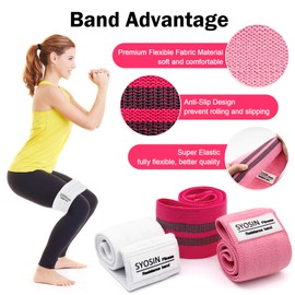 YUHENGLE Resistance Bands, Non-Slip Exercise Loop Bands for Hips and Glutes 3 Resistance Levels for Butt, Legs and Whole Body Work Out, Durable Strong Fitness Bands for Pilates, Yoga and Bodybuilding
