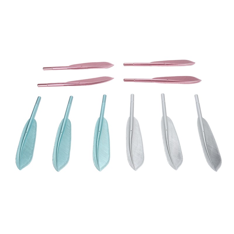 10Pcs Feather Pens Kids Ballpoint Pen Set ABS Plastic Office