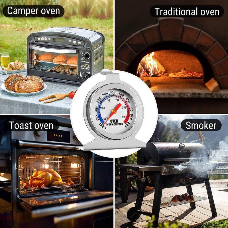 Oven Thermometers, Large Dial Oven Grill Monitoring Cooking Thermometer with