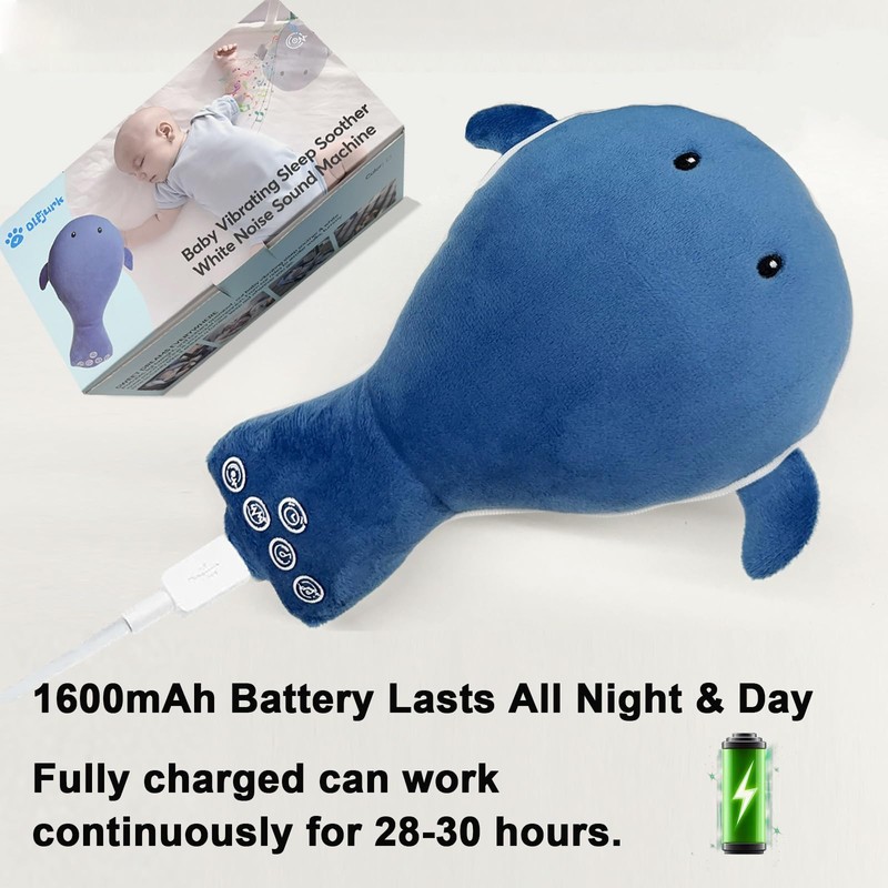 Baby Vibrating Sleep Soother, Portable White Noise Machine for Baby