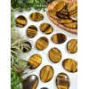 Natural Tiger Eye Palm Worry Stone Oval Polished Healing Crystal