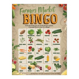 Farmers Market Activity Handout Tearpad | Farmers Market Bingo Handouts | 8 ½” x 11”, 50 Sheets, 2-Sided
