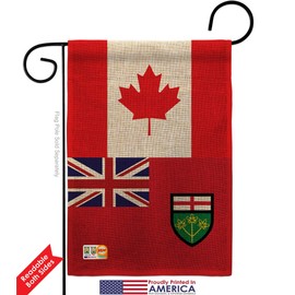 Canada Provinces Ontario Burlap Garden Flag Set Mailbox Hanger Regional Canadian Territories Region Country Particular Area Small Decorative Gift Yard House Banner Double-Sided Made In USA 13 X 18.5