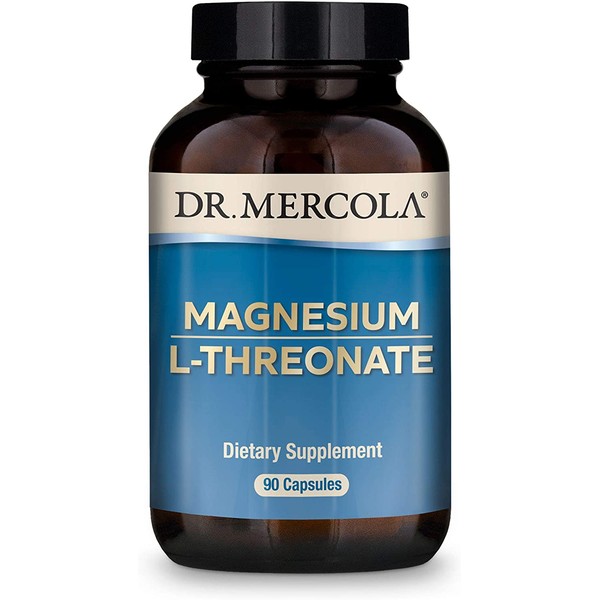 Dr. Mercola, Magnesium L-Threonate, 2,000 mg Per Serving, 30 Servings (90 Capsules), Supports Bone Health, Non GMO, Soy Free, Gluten Free