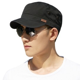 Comhats 100% Cotton Military Army Cap Men's Sun Hat Baseball Cap Hiking Hat Sport Outdoor, 68033_Black