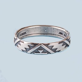 Turquoise Skies TSKIES SkyWeaver: Southwestern Band Ring (sterling-silver, 12)