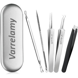 Blackhead Remover Pimple Popper Tool Kit - (5 Piece Kit) - Professional Stainless Pimples Comedone Extractor Removal Tool
