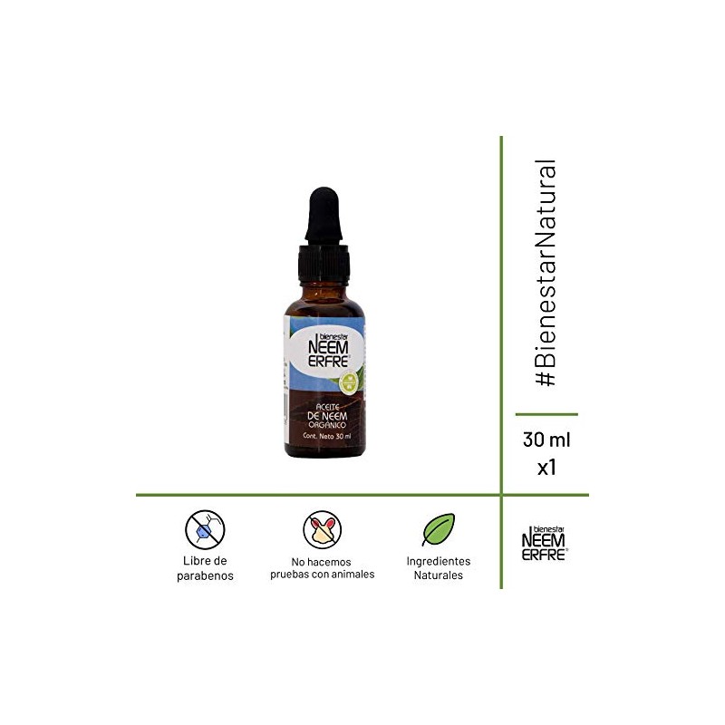 Aceite de NEEM Orgánico 100% puro sin diluir - Azadiractina