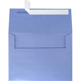 LUXPaper A6 Invitation Envelopes for 4 5/8 x 6 1/4 Cards in 80lb. Vista Metallic, Printable Envelopes for Invitations, with Peel & Press Seal, 50 Pack, Envelope Size 4 3/4 x 6 1/2 (Blue)