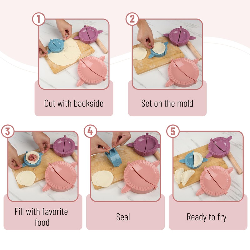 BTaT- Empanada Dough Press Set, 3 Pack, Empanada Press, Empanada