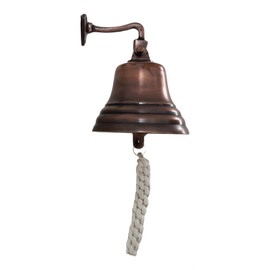 Wall Mounted Bell | Last Orders Bell with Rope Pull | Ideal for Home Bar, Pub, Reception | Classic Nautical Decor | Crisp, Loud Sound | Copper Bell Premium Bar Accessory 5"