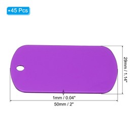 PATIKIL Metal Engraving Blank Tags, 45 Pcs Rectangle Aluminum Blank Tag Metal DIY Tag with Hole for Engraving Stamping Jewelry Bracelet Necklace DIY Craft Making, Purple