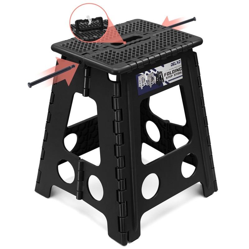 Delxo Folding Step Stool 16 Inch,Non-Slip Foldable Stools for Adults
