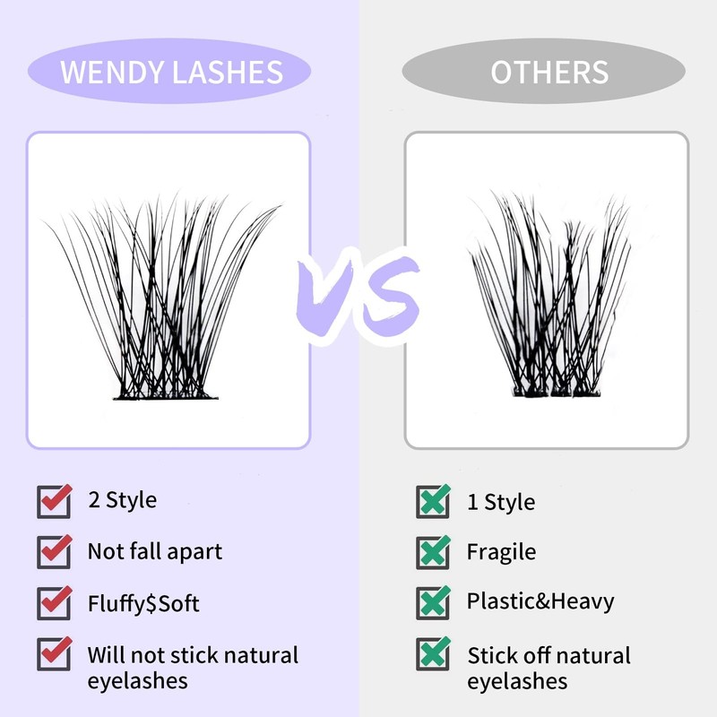 DIY Lash Clusters D Curl Fluffy Wispy Eyelash Extensions