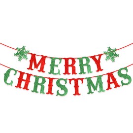Yahpetes Merry Christmas Banner Christmas Party Decorations