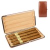 Cigar Travel Case Leather Cigar Humidor Cedar Wood Lining, 4-