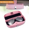 ATMOMO Pink Car Sun Visor Glasses Case Sunglasses Holder Clip