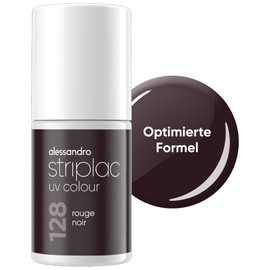 alessandro Striplac UV-Nagellack Rouge Noir - Deckend & Kratzfest bis zu 15 Tage - Leichtes Auftragen - Schonende Abziehtechnologie - Vegan - Rot, 6,5ml