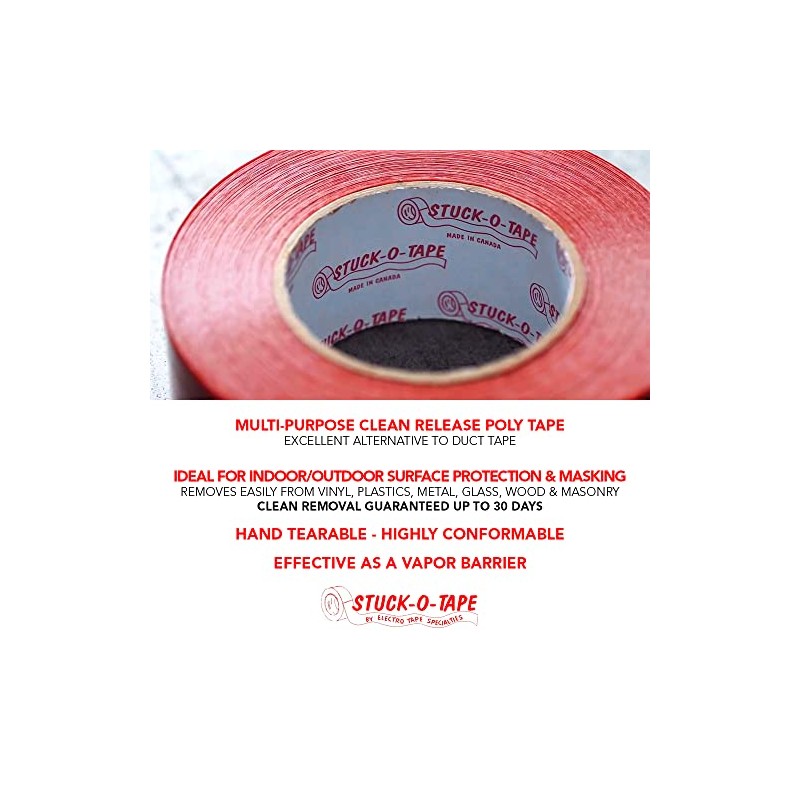Stuck-O-Tape - Multi-Purpose Polyethylene Tape - Indoor/Outdoor Masking Surface Protection