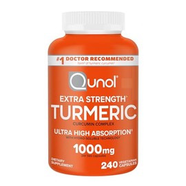 Qunol Turmeric Curcumin Supplement, 1000mg with Ultra High Absorption, for Joint Support, Extra Strength Capsules, 240 Count