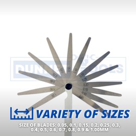 Dunnet Tools 13 Blade Feeler Gauges 0.05 To 1.0mm Spark Plug Measure Gap Tool Set Durable Stainless Steel Gap Tool Mechanics Spark Plug Tool Gauges Metric Thickness Gauge Hand Tool