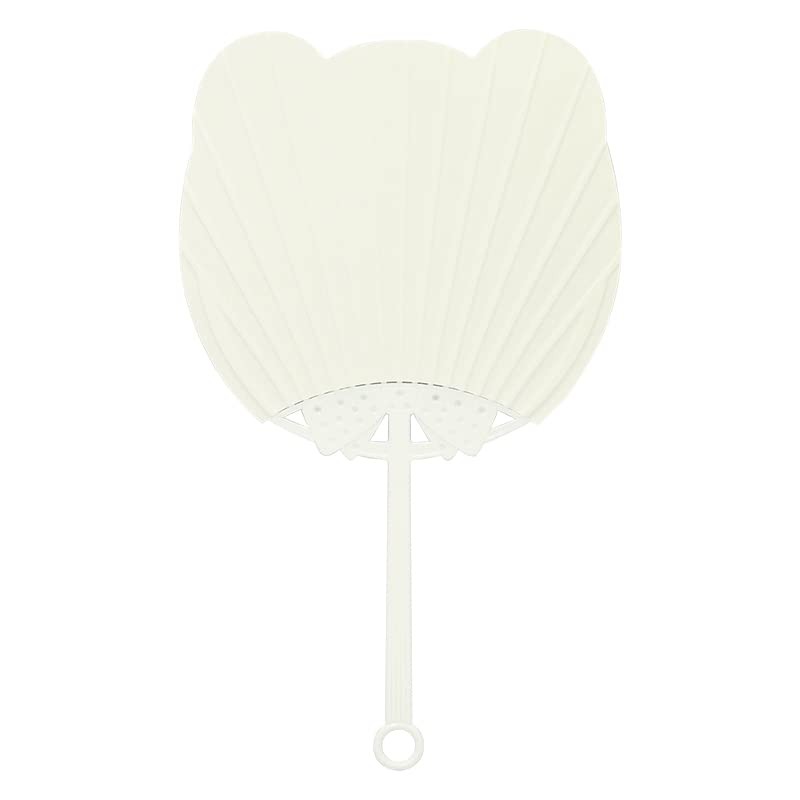 Animal Fan, White, Plain, 2 Pieces, Height 13.8 x Width