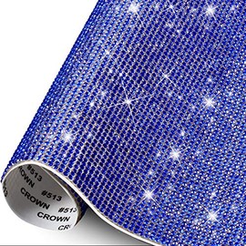 Outus 12000 Pcs Bling Bling Rhinestone Sheet Rhinestones Sticker DIY Car Decoration Sticker Self Adhesive Glitter Crystal Gem Stickers for Car Decoration, 9.4 x 7.9 Inch(Royal Blue)