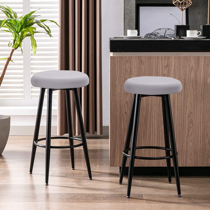Deisy Dee 4PCS Round Bar Stool Seat Covers Stretch Round
