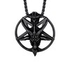 U7 Goat Head Pendant Gothic Punk Chain Black Metal Plated