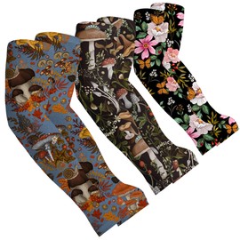 FISHEAL 3 Pack Sun Protection Gardening Sleeves for Women Men UV UPF 50+ Cooling Arm Sleeve with Thumb Holes Outdoors