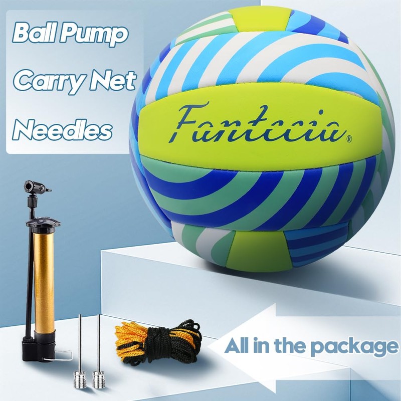 Fantecia Volleyball with Pump, Size 5 Soft Beach Volleyball Indoor